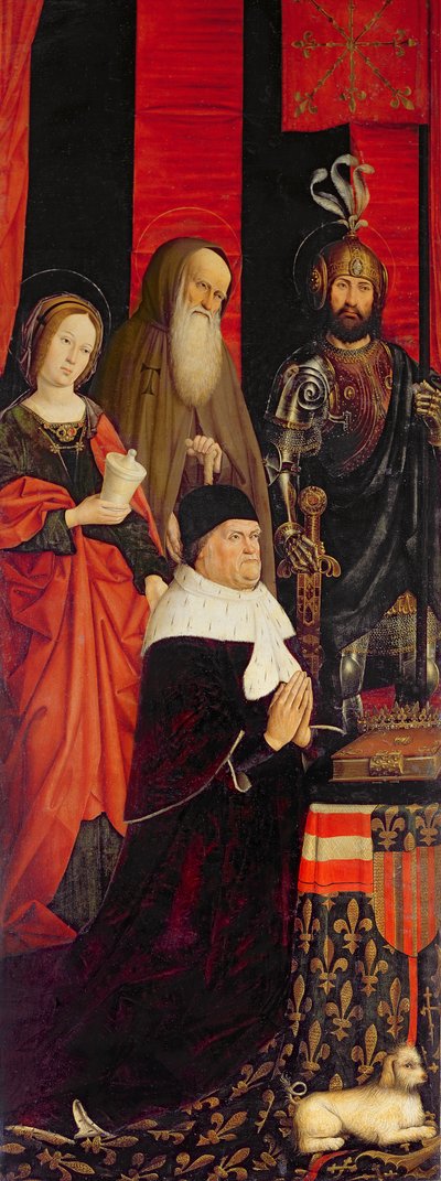 Triptych of Moses and the Burning Bush, left panel depicting Rene I d